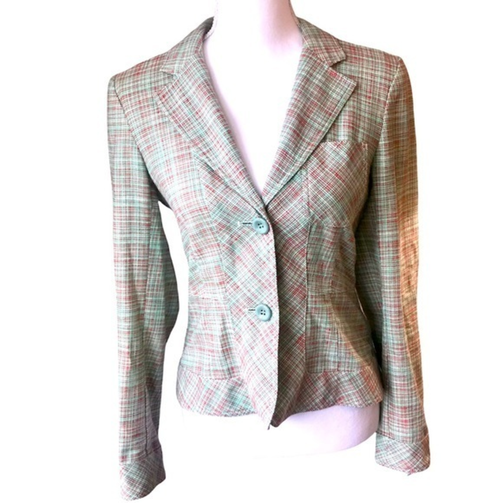 Cacharel Teal Red Blazer S‎ EUC